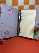 Load image into Gallery viewer, Pastel Pumpkin A6 Notebook Binder with Rings | Fall Season Bucket List Content Planner Journal Diary Notebook
