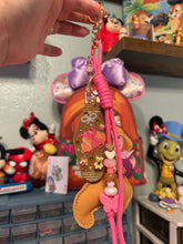 Load image into Gallery viewer, Croissant Cutie Beaded Bag Charm | Aesthetic Girly | Pink Girly Bag Charm | Motel Keychain with Gold Accents |
