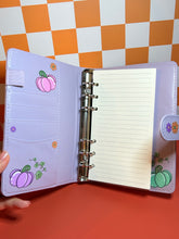 Load image into Gallery viewer, Pastel Pumpkin A6 Notebook Binder with Rings | Fall Season Bucket List Content Planner Journal Diary Notebook
