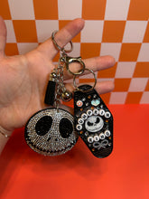 Load image into Gallery viewer, Pumpkin King Motel Keychain Bag Charm | Black &amp; Silver Nightmare Before Xmas | Jack Skellington Bag Charm |
