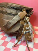Load image into Gallery viewer, Bullseye Bum Bag + Bag Charm Set | Neutral Brown Bum Bag and Bag Charm | Cowgirl Vibes | Yeehaw Horse Bag Charm |
