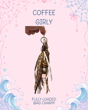 Load image into Gallery viewer, Cofree Girly Bag Charm | Brown &amp; Pink Bag Charm | Iced Coffee Bag Charm | Bag Accessories | Purse Essentials
