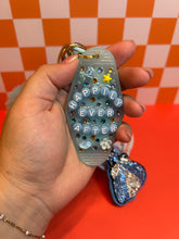 Load image into Gallery viewer, Glass Slipper Princess Premium Bag Charm | Happily Ever After Keychain | Motel Keychain Custom Made | Light Blue Accessories
