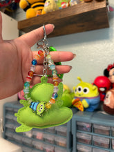 Load image into Gallery viewer, Alien Bag Charm | Alien Motel Keychain | Pizza Planet Alien Custom Bag Charm Keychain | Beaded Bag Charm
