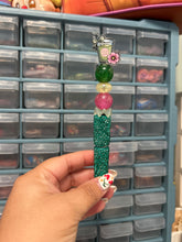 Load image into Gallery viewer, Matcha Girly Rhinestone Beaded Pen | Matcha Latte Iced Pen | Summer Accessory | Aesthetic Office Girly
