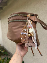 Load image into Gallery viewer, Bullseye Bum Bag + Bag Charm Set | Neutral Brown Bum Bag and Bag Charm | Cowgirl Vibes | Yeehaw Horse Bag Charm |
