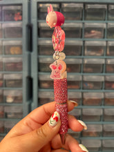Load image into Gallery viewer, Pretty in Pink Beaded Pen | Hunny Bear’s Friend | Magic Inspired | Flowers &amp; Strawberries | Pink Girly Pen | Rhinestones and Beads
