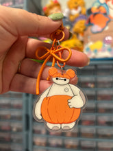 Load image into Gallery viewer, Pumpkin BayMax Acrylic Bag Charm with Bow
