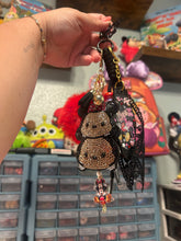 Load image into Gallery viewer, Mouse Inspired Sweethearts Bag Charm | Black &amp; Red Aesthetic | Bag Charm Accessory | Theme Park Accessory | Magic Inspired | Bows and Rhinestones
