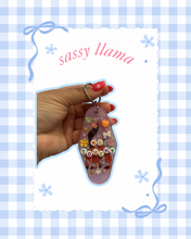 Load image into Gallery viewer, Sassy Llama Kuzco Hotel Keychain | Handmade | No Touchy | Bag Charms | Custom Keychains | Bag Charm | Girly | Magic Inspired | Castle Inspired
