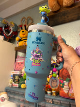 Load image into Gallery viewer, To Infinity &amp; Beyond Stanley 40oz Tumbler | Bedazzled, Straw Topper, and Silicone Charm | Blue Stanley Handle |
