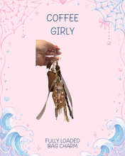 Load image into Gallery viewer, Cofree Girly Bag Charm | Brown &amp; Pink Bag Charm | Iced Coffee Bag Charm | Bag Accessories | Purse Essentials
