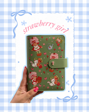 Load image into Gallery viewer, Strawberry Girl A6 Notebook | Strawberries | Cute Aesthetic | 80’s girl | Gift for Her | Journaling | Junk Journal

