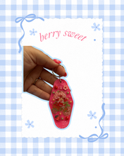 Load image into Gallery viewer, Berry Sweet Strawberry Girl Hotel Keychain | Homemade | Bag Charms | Girly Aesthetic | 80’s Girl | Nostaglia
