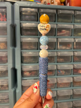 Load image into Gallery viewer, Happy Dale Rhinestone Beaded Pen | Chipmunk Cutie Blue Rhinestone Pen | Beaded Pen | Office Supplies | Office Decor
