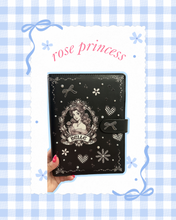 Load image into Gallery viewer, Rose Princess A5 Notebook |Black &amp; White Aesthetic | Junk Journal | Junk Journaling | Trendy Notebook | Checkered Black &amp; White | Beauty Belle
