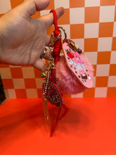 Load image into Gallery viewer, Teacher x Coffee Bag Charm | Teacher Fueled by Coffee Keychain Bag Charm Rhinestone Apple | Back to School Season | Girly Teacher Accessories
