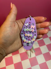 Load image into Gallery viewer, Dopey Bag Charm | Princess Sidekicks | Beaded Rope | Heart Pom Pom | Mouse Inspired | Motel Keychain Bag Charm
