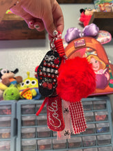 Load image into Gallery viewer, Soda Pop Girly Bag Charm | Motel Keychain Bag Charm | Cola Bag Charm | Red and Black Cherries Bag Charm | Black Bows Bag Keychains
