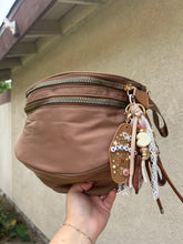 Load image into Gallery viewer, Bullseye Bum Bag + Bag Charm Set | Neutral Brown Bum Bag and Bag Charm | Cowgirl Vibes | Yeehaw Horse Bag Charm |
