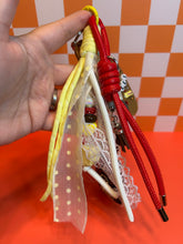 Load image into Gallery viewer, Texas Girly Bucees Bag Charm | Yellow and Red Beaver Bag Charms | Southern Girly Beaver
