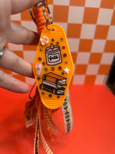 Load image into Gallery viewer, Booked &amp; Cozy Bag Charm | Fall Season Bag Charms | Cozy Book Club Pumpkins Beaded Rope | Rhinestone Pumpkin | Bookish Fall Girly
