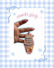 Load image into Gallery viewer, Snacks Girly Motel Keychain | Mouse Inspired | Castle Inspired | Viral Bag Charms | Bag Charm Keychain | Hotel Keychain | Gift for Her
