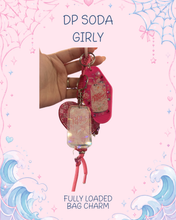 Load image into Gallery viewer, DP Soda Girly Bag Charm | Beaded Rope Bag Charm | Flowers, Bows, and Hearts Bag Charm | Girly Bag Accessories
