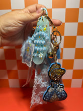 Load image into Gallery viewer, Glass Slipper Princess Premium Bag Charm | Happily Ever After Keychain | Motel Keychain Custom Made | Light Blue Accessories
