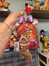 Load image into Gallery viewer, Croissant Cutie Beaded Bag Charm | Aesthetic Girly | Pink Girly Bag Charm | Motel Keychain with Gold Accents |
