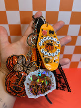Load image into Gallery viewer, Pumpkin Season Bag Charm | Pumpkins Magic Inspired | Orange &amp; Black Bag Charm | Keychains | Fall Season Bag Charms
