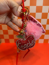 Load image into Gallery viewer, Teacher x Coffee Bag Charm | Teacher Fueled by Coffee Keychain Bag Charm Rhinestone Apple | Back to School Season | Girly Teacher Accessories

