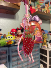 Load image into Gallery viewer, Strawberry Girl Beaded Rope Bag Charm | Strawberry Girly Beads | Motel Keychain | Viral Keychain Bag Charm
