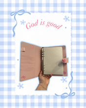 Load image into Gallery viewer, God is Good All the Time A5 Notebook | Christian Girly | Jesus Girl | Trendy Church Notebook | Church Notes | Journaling | Junk Journaling | Diary for Christians | Prayer Notebook
