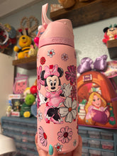 Load image into Gallery viewer, Mouse Inspired 32oz Owala Daisies Beaded Charm | Pink Mouse Tumbler with Silicone Beaded Charm
