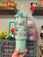 Load image into Gallery viewer, Cars Summer Tumbler 40oz | Sparkly Tumbler | Summer Time Cars | 20th Anniversary Edition | Beaded Charm with Tire |
