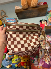 Load image into Gallery viewer, Double Trouble Chipmunks Bum Bag + Bag Charm | Large Capacity Brown Checkered Bum Bag with Bag Charm Magic Inspired
