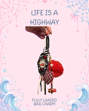 Load image into Gallery viewer, Life is a Highway Bag Charm | Magic Inspired | Cars Inspired | Red and Black Bag Accessories
