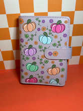 Load image into Gallery viewer, Pastel Pumpkin A6 Notebook Binder with Rings | Fall Season Bucket List Content Planner Journal Diary Notebook

