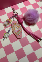 Load image into Gallery viewer, Chip Bag Charm | Princess Sidekick Bag Charm with Acrylic | Tea Party Bag Charm
