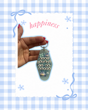 Load image into Gallery viewer, Happiness Hunny Bear Friend Motel Keychain | Bag Charms | Custom Keychain | Mouse Inspired | Castle Inspired | Flowers
