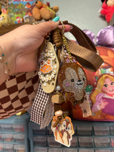 Load image into Gallery viewer, Double Trouble Chipmunks Bum Bag + Bag Charm | Large Capacity Brown Checkered Bum Bag with Bag Charm Magic Inspired
