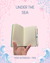 Load image into Gallery viewer, Under the Sea Pocket Journal | Mini Journal | Mermaid Notebook | Bedazzled Notebook
