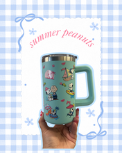 Load image into Gallery viewer, Summer Peanuts Stainless Steel Coffee Mug | Summer Vibes Coffee Girl | Hot Coffee Mug | Travel Mug Coffee with Handle | Summer Beach Gift for Her
