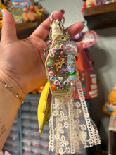 Load image into Gallery viewer, Forever Friends Signature Bag Charm | Beaded Rope &amp; Lace | Glass Beaded Chain with Acrylic Character |
