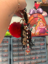 Load image into Gallery viewer, Mouse Inspired Sweethearts Bag Charm | Black &amp; Red Aesthetic | Bag Charm Accessory | Theme Park Accessory | Magic Inspired | Bows and Rhinestones
