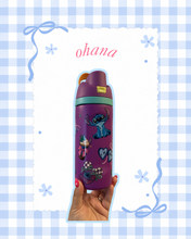 Load image into Gallery viewer, Ohana 16oz Tumbler for Kids | Kids Tumbler | Summer Tumbler | Back to School Tumbler for Kids | Girly Purple Kids Tumbler | Stitch
