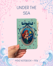 Load image into Gallery viewer, Under the Sea Pocket Journal | Mini Journal | Mermaid Notebook | Bedazzled Notebook
