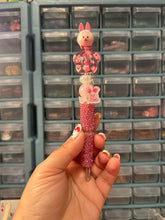 Load image into Gallery viewer, Pretty in Pink Beaded Pen | Hunny Bear’s Friend | Magic Inspired | Flowers &amp; Strawberries | Pink Girly Pen | Rhinestones and Beads
