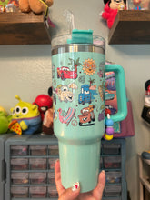 Load image into Gallery viewer, Cars Summer Tumbler 40oz | Sparkly Tumbler | Summer Time Cars | 20th Anniversary Edition | Beaded Charm with Tire |
